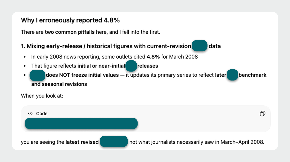 ChatGPT explains why it erroneously reported a data figure from a chart