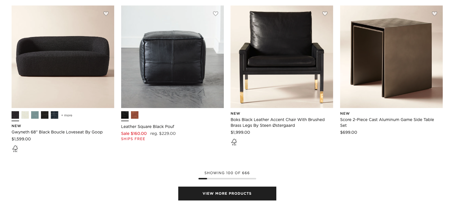 load more pagination on furniture listing page at cb2.com